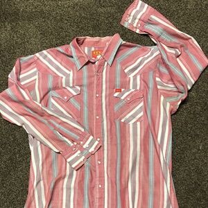 ELY MEN'S STRIPED LONG SLEEVE PEARL SNAP WESTERN SHIRT